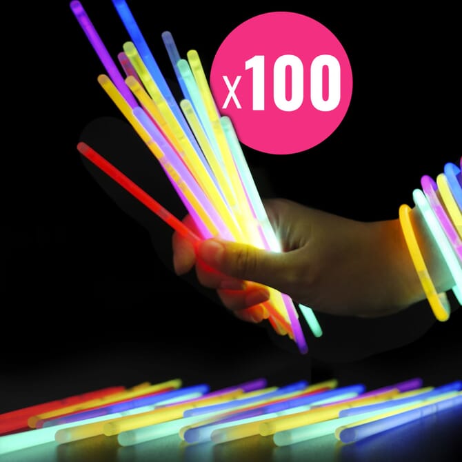 100 braccialetti fluo - mix di 6 colori