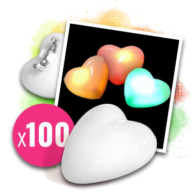 100x Love Messenger Blinkherzen ohne Aufdruck