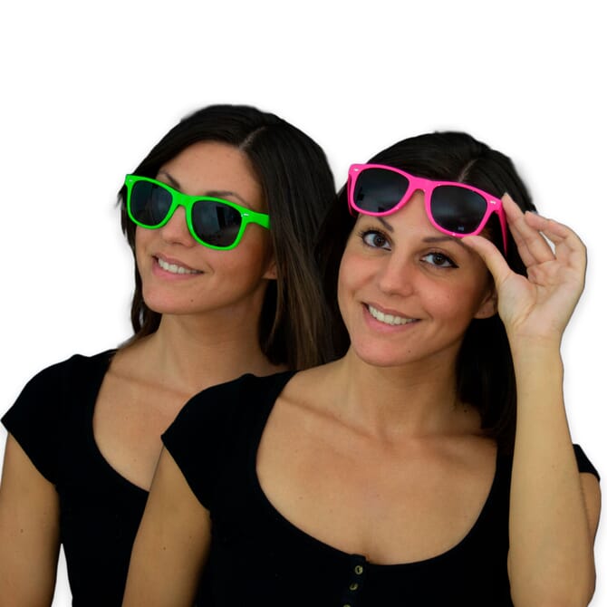 Neon Party Sonnenbrillen Set - grün & pink
