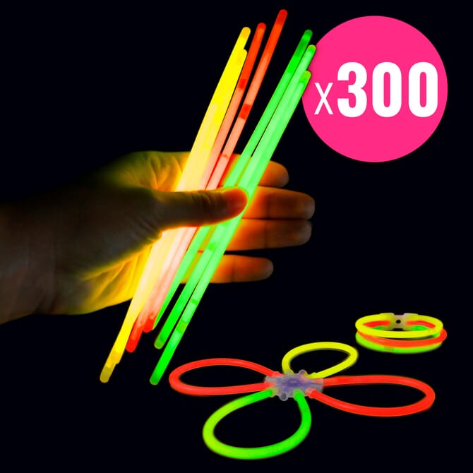Singlesfeest glowsticks set (300 glow armbanden)