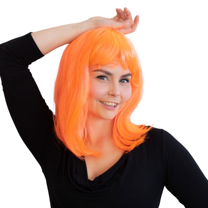 Parrucca arancione fluo lunghezza spalla