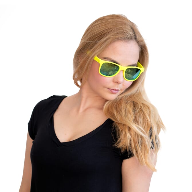 Neon-Gelbe Sonnenbrille verspiegelt