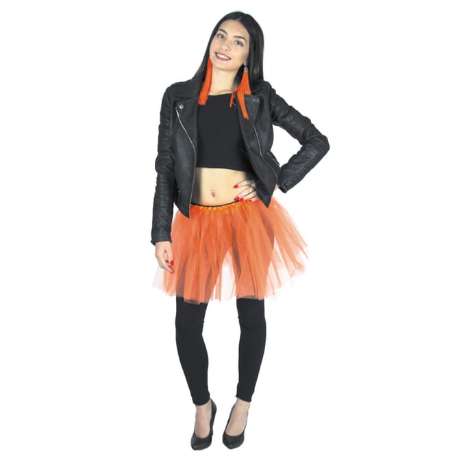 Neon oranje tutu - Licht op onder blacklight