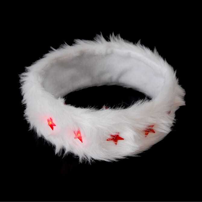 Weihnachts-Stirnband mit roten LED Blinksternen - 12er Set