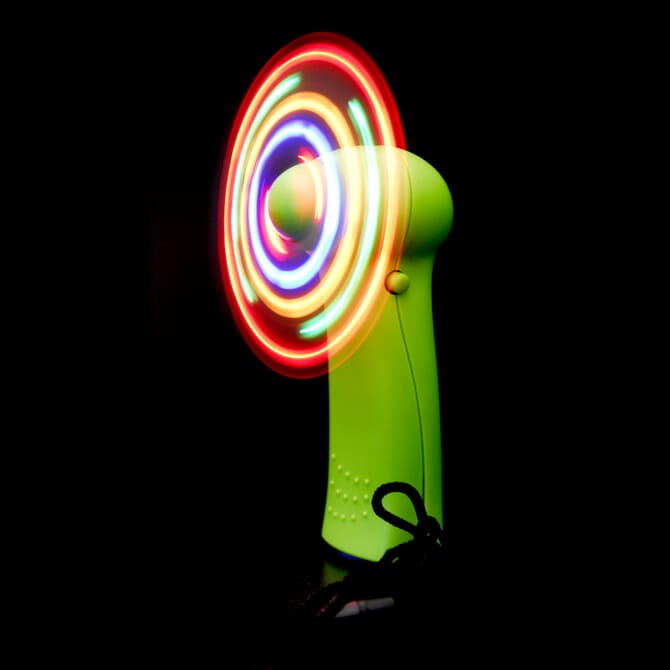 LED Mini Ventilator grün mit Farbmatrix-Effekt