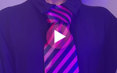 Cravatta fluo UV rosa a righe