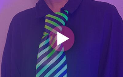Cravatta fluo UV verde a righe