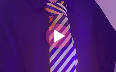 Cravatta fluo UV arancione a righe
